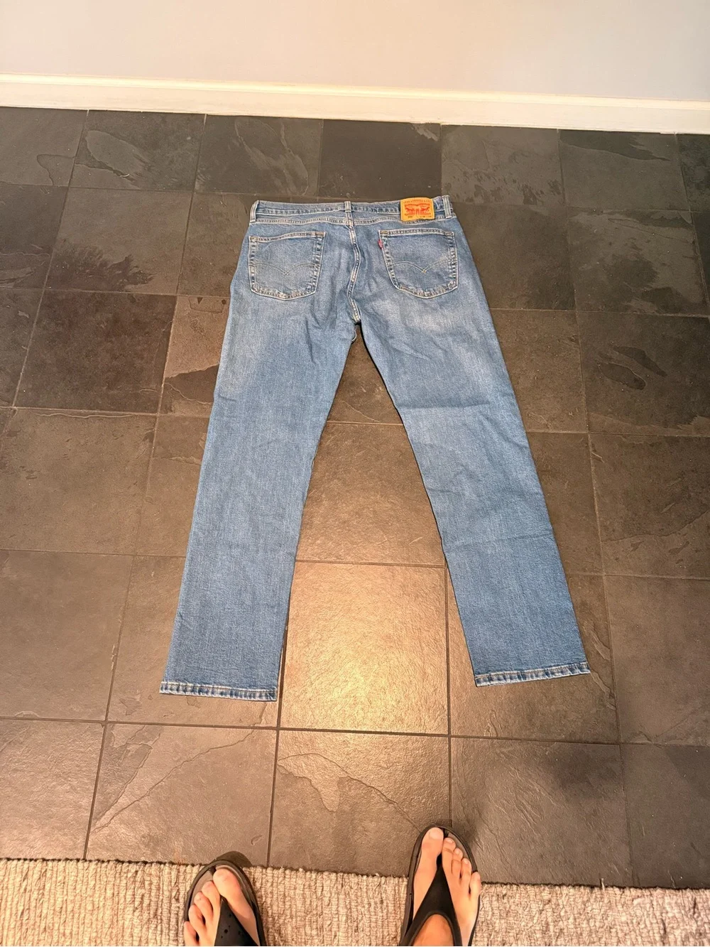 Levi's Men's Jeans 505 in Blue with Tan Patch